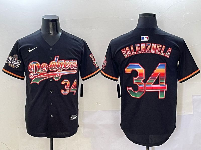 Men Los Angeles Dodgers #34 Valenzuela Black Game 2025 Nike MLB Jersey style 4101->los angeles dodgers->MLB Jersey